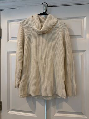 Coldwater Creek Cream Cowl Neck Knit Sweater
